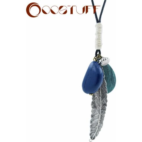 Long Necklaces Statement Necklace Jewelry for Women necklaces & pendantsVintage Feather Pendants Necklace for Women collares