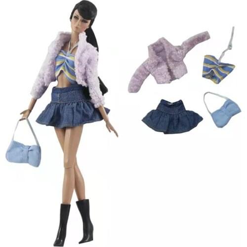 1/6 BJD Doll Clothes Fashion winter Coat Vest Jeans Skirt for Barbie Clothes Set Outfit 11.5" Dolls Accessories Kid DIY Toy Gift
