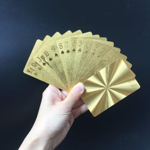 1 Set Hot Selling High Quality Durable Creative Black Gold Poker Cards Waterproof Collective Playing Cards