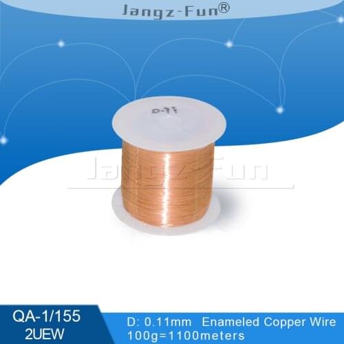 100Grams 1100meters Polyurethane Enameled Copper Wire Diameter 0.11MM Varnished Copper Wires QA-1/155 2UEW Transformer Jumper