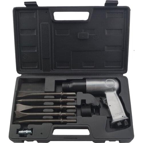 190mm Air Hammer Pneumatic Gun Tool Set Heavy Duty Shock Absorbing With 4pcs Chisels Ergonomic Grip