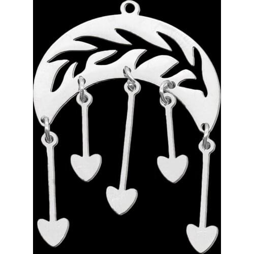 5pcs/lot 100% Stainless Steel Hanging Heart DIY Earring Pendant Charm Wholesale Top Quality Pendants Custom Charms