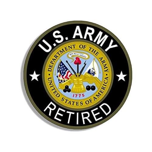American Vinyl Round U.S. Army Retired Sticker (us Unites States)