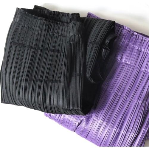 Miyake pleated slub pants 2021 summer straight wide leg purple pant jogger loose casual sweatpants women trousers korean fashion