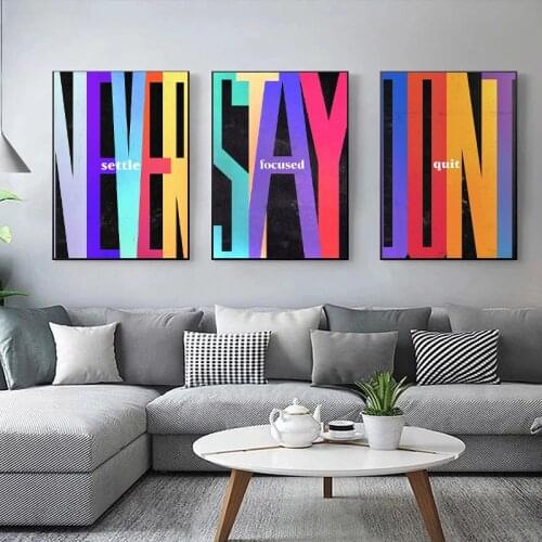 Stay Focused Don't Quit Never Settle Canvas Painting Motivational Poster and Print Modern Wall Art Picture for Living Room Decor