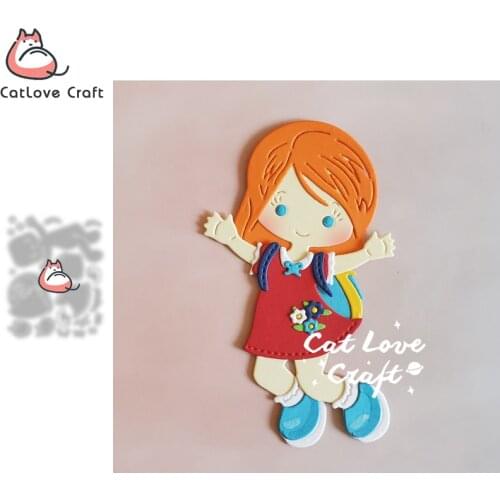 Catlove Girl student going home Metal Cutting Dies Scrapbooking Stencil Die Cut Card Making DIY Craft Embossing New Die For 2021