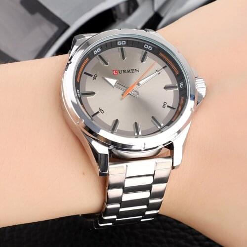 Top Luxury Brand Curren Watch Men Quartz Mens Wrist Watches Silver Stainless Steel Band Casual Male Clock New Relogio Masculino