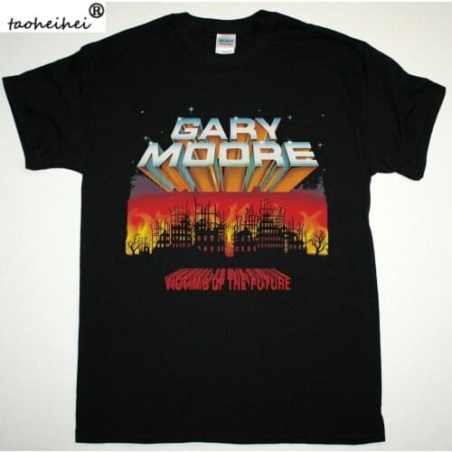 GARY MOORE VICTIMS OF THE FUTURE BLACK T SHIRT BLUES THIN LIZZY HARD ROCK
