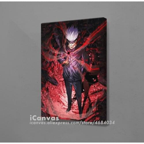 Gojo Satoru Jujutsu Kaisen Anime Decoration Prints Canvas Home Decor Dorm Living Room Bedroom Poster Painting Wall Art