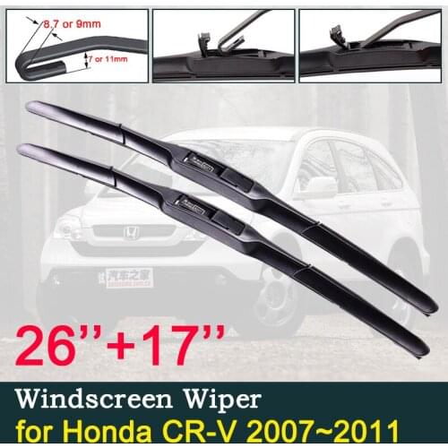 For Honda CR-V CRV 2007 2008 2009 2010 2011 Car Wiper Blades Front Window Windscreen Windshield Brushes Car Accessories Stickers