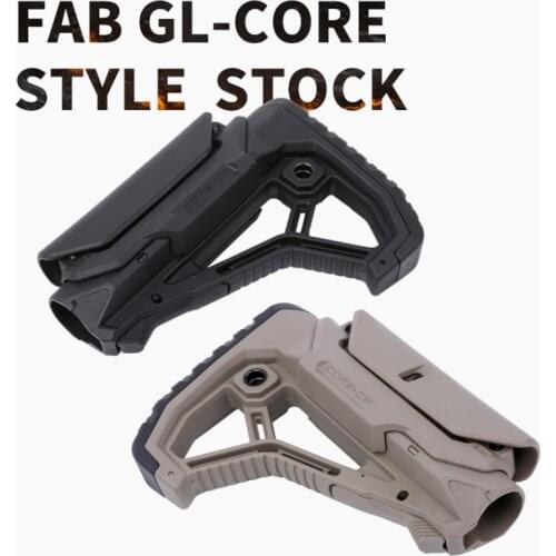 FAB Gl-Core Style Stock For AEG Airsoft Mil-spc GBB Dark Silver Kublai JM 9th generation AK J11 support core accessories