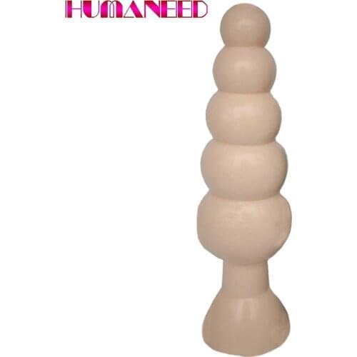 19*5.5cm Black Soft Beads Anus Plug Sex Toy For Women Sex Shop Flexible Dick Female Male Fake Penis Anal Massage Balls Butt Plug
