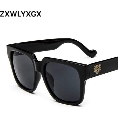 The Rushed New Adult Men Mirror Goggle 2017 Korean Edition Of Famous Tiger Head Big Box Sunglasses Stylish Pair Of With UV400