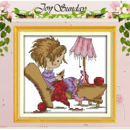 Learn knitting Patterns Counted Cross Stitch 11CT 14CT Cross Stitch Set Wholesale Cartoon Cross-stitch Kit Embroidery Needlework