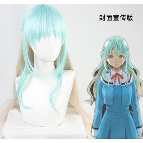 High Rise Invasion Kuon Shinzaki Cosplay Wave Green Pink Wig Cosplay Anime Cosplay Wigs Heat Resistant Synthetic Wigs Halloween