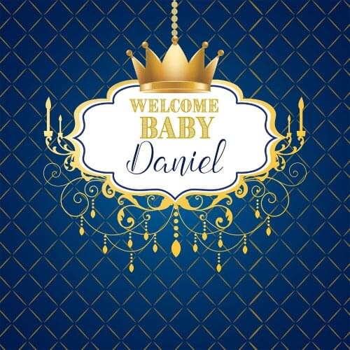 Custom Royal Blue Prince Crown Chandelier photography backgrounds High quality Computer print party backdrop