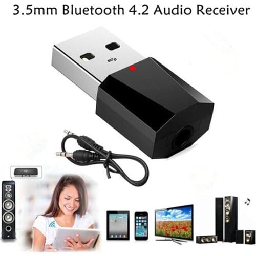 2 Colors Bluetooth Audio Receiver Portable 3.5MM Wireless USB Home Car Stereo Music Aux Adapter Mini Audio Adapter