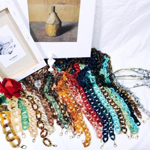100cm Vintage Acrylic Bag Strap Women DIY Leopard Print Thick Chain Resin Fashion Hand Bag Part Accessories Chain Shoulder Strap