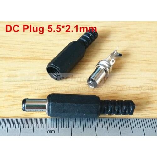 DC Power plug 5.5 x 2.1 mm for Welding line 20pcs/lot free shipping