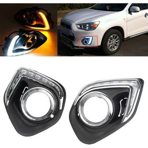 LED Daytime Running Light w/ Turn Signal For Mitsubishi ASX Outlander Sport DRL 2013 2014
