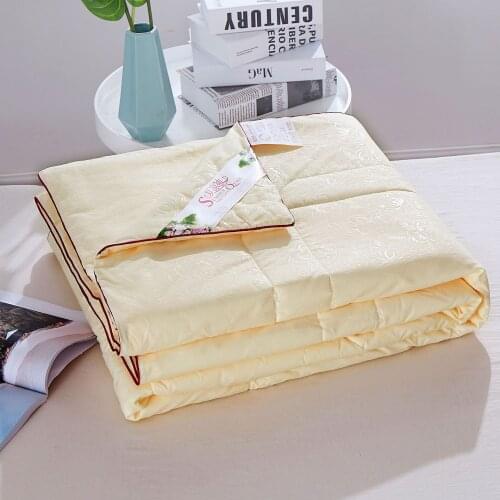 TONGDI Cool Soft Throw Striped Down Cotton Quilt Blanket Luxury For Cooling Summer Couch Cover Bed Machine Wash Bedspread