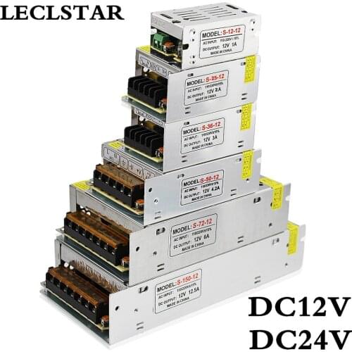 DC 12Volt 24Volt Power Supply Lighting Transformer Driver Switch For LED Strips Adapter AC 220V to 12V 24V 2A 10A 15A 25A 30A