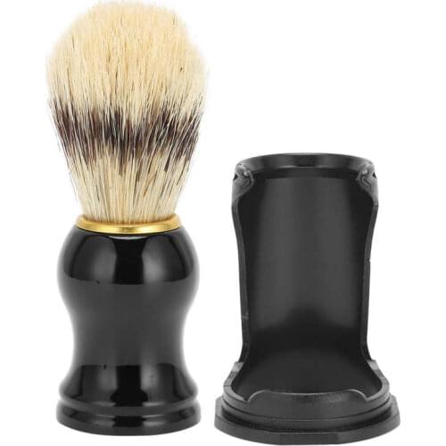 Hair Trimmer Electric Shavers Mens Shaving Brush Face Cleaning Bristle Soft Hair Shaving Brush with Black Drip Stand Holder