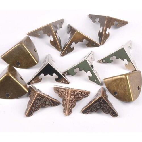 10Pcs Sliver/Brown Metal Corner Book Corners For Trilateral Albums Menu Corner Protector Diy Folders Edge Cover 30x30x30mm c1740