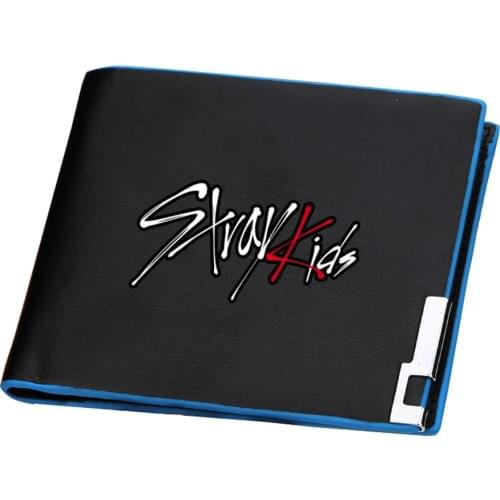 Stray Kids Korean Women Short Wallet Kpop Boys Money Bags Pu Leather Purses Cartoon ID Card Holder HYUNJIN Men Coins Clutch