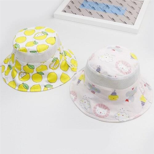 Spring and summer baby fisherman hat summer childrens mesh cap cartoon basin caps autumn cotton double-sided cap child visor