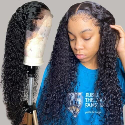 Wet And Wavy Lace Front Wig Curly Lace Front Human Hair Wigs 13X4 Lace Frontal Wig Brazilian Curly Water Wave Lace Front Wig