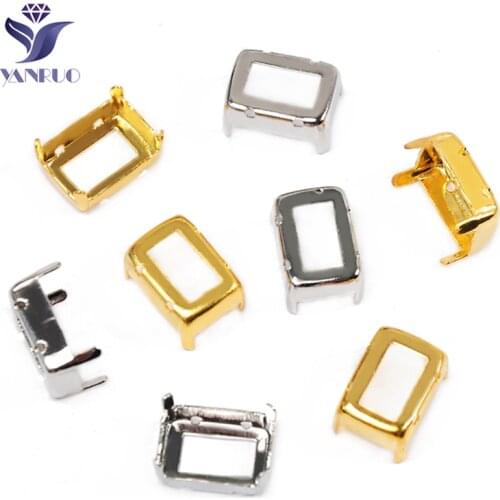 YANRUO 4627 Octagon Silver Gold Claws Setting Decoration Clothes Stones And Crystal Rhinestones For Jeweley