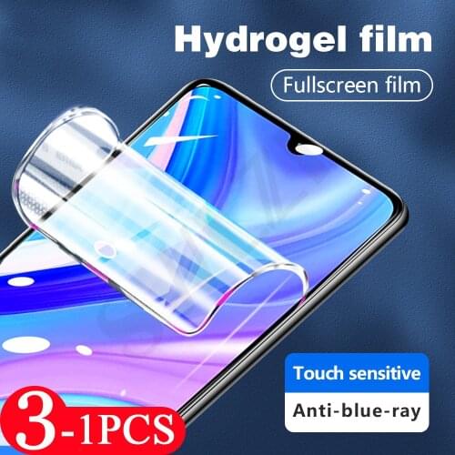 3-1Pcs 9D soft full cover for huawei p smart 2020 hydrogel film p smart 2021 phone screen protector Not Glass HD protective film