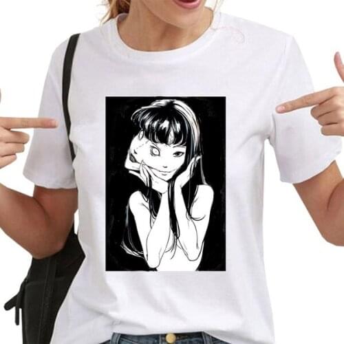 Halloween double female ghost t-shirt hipster unisex women 100% Cotton aesthetic Gothic camisetas tee top tshirt Drop Shipping