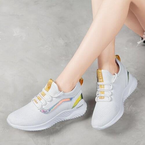 Women Tennis Shoes Sneakers Basket Femme Thick Platform Wedge Lace-Up Breathable Gym Shoes For Ladies zapatillas mujer