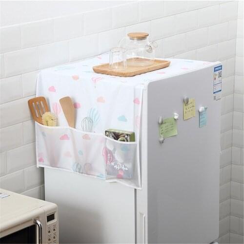 Animal Pattern Waterproof Washing Machine Cover with Pocket Dustproof Refrigerator Cover Dust Protection Case Home Accessories