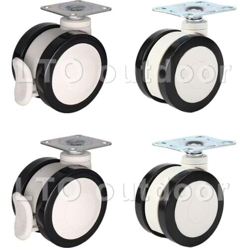 1/4PCS 2.5Inch Heavy Duty PU Universe Caster Wheel 360 Degree Rotation Wheel No Noise For Medical, Industrial, Furniture Casters