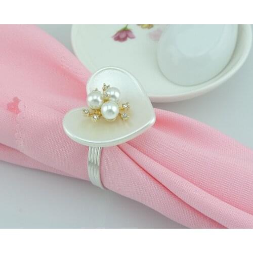 100pcs/lot High-end heart-shaped ring napkin ring, European-style hotel restaurant napkin buckle decorated banquet