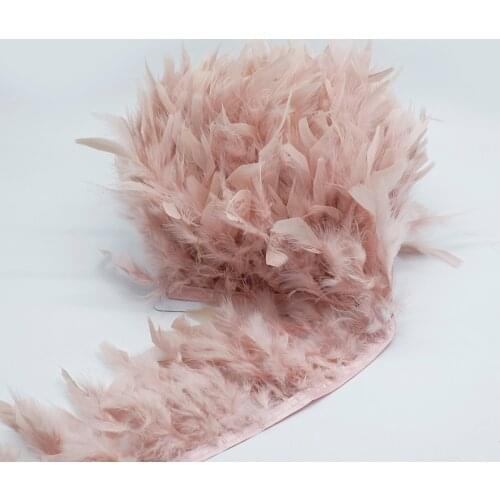 2-10meter Turkey Feather Trim Fringe 10-15cm Leather Pink Dyed Chandelle Marabou Feathers Plume Clothes Decoration Accessory