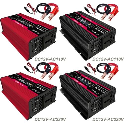 300W DC 12V to AC 110V/220V Power Inverter with 4.2A Dual USB for Outdoor