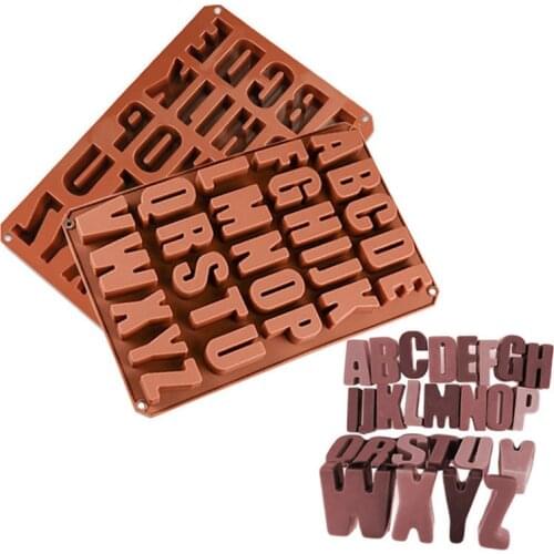 3D Silicone Capital Letters Cement Plaster Concrete Mold Alphabet Soap Fondant Cake Baking Chocolate Decorating Tools