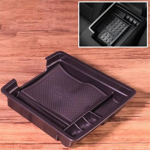 Car Armrest Box Central Secondary Storage Box Phone Holder Container Organizer Fit For VW Golf MK7 GTI 2014 2015 2016 2017 2018