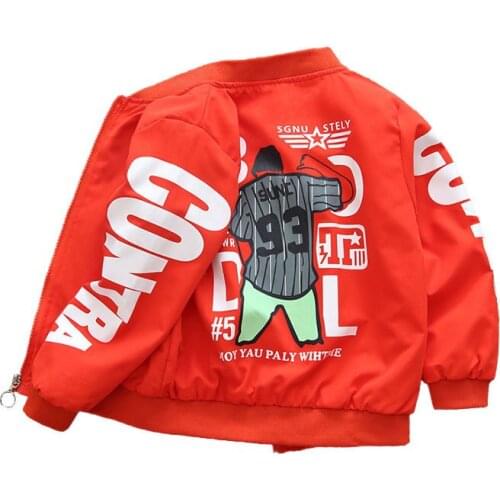 Baseball Uniform Coat Boys Baby Jackets New Spring Children Letter Flower Print Outerwear Kids Thin Zipper Cardigan Jackets Boy