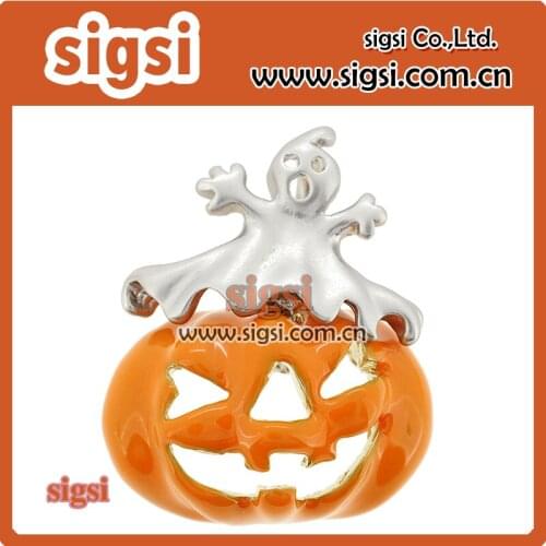 Pumpkin and ghost rhinestone brooch and pins cheap Hallowmas jewelry