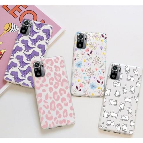 For Xiaomi Redmi Note 10 10S Capa Silicone Clear Transparent TPU Animal Case For Xiaomi Redmi note 10 10s 6.43" Fundas Etui Case
