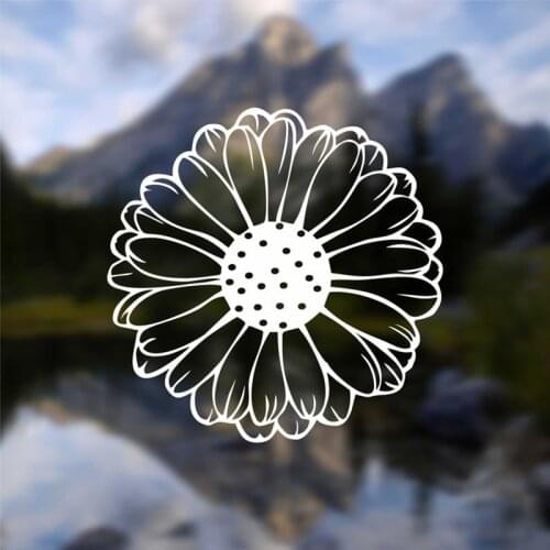 Black/Sliver DAISY FLOWER Car Sticker Sunflower Removable Waterproof Window Body Bumper Decal CL869