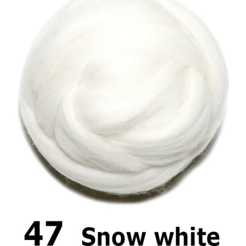 Free shipping handmade Wool Felt for felting 50g Snow White Perfect in Needle Felt 47