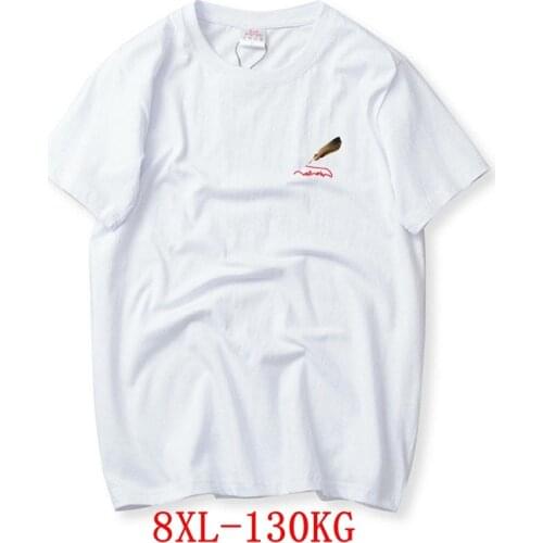 Large size womens T-shirt plus size 5XL 6XL 7XL 8XL summer short sleeve round neck wolf head loose cotton black big T-shirt