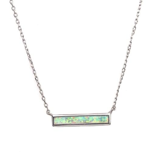 JZN0017 New hot white or blue opal simple geometric clavicle chain necklace ladies jewelry gifts