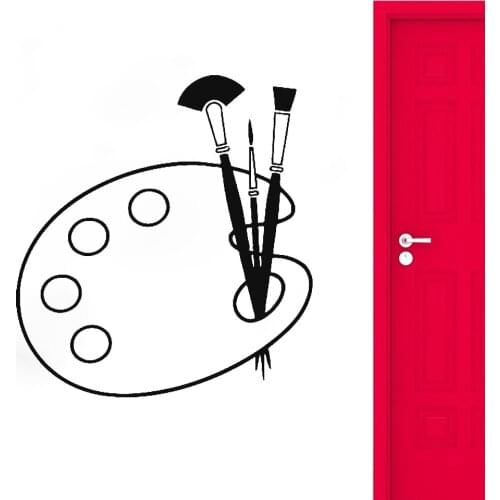 Painting Brushes Palette Wall Stickers Teens Room Decor Waterproof Vinyl Wall Decal Bedroom Pure Color Art Mural Decoration S355